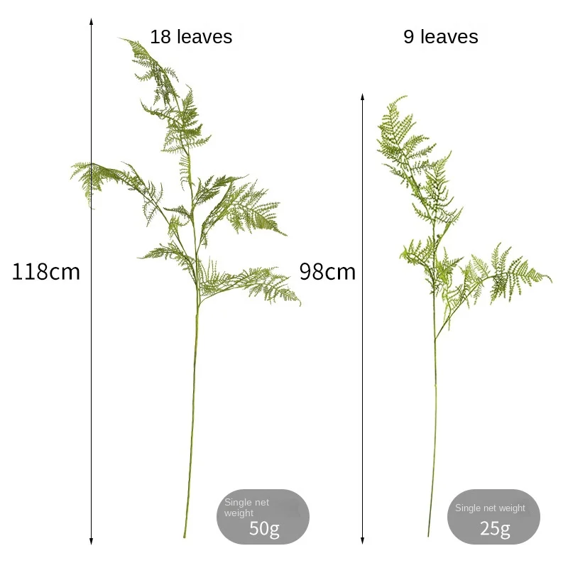 118cm Fern Japanese Zen Asparagus Long Branch Green Plant Home Living Room Desktop Decoration Artificial Flower