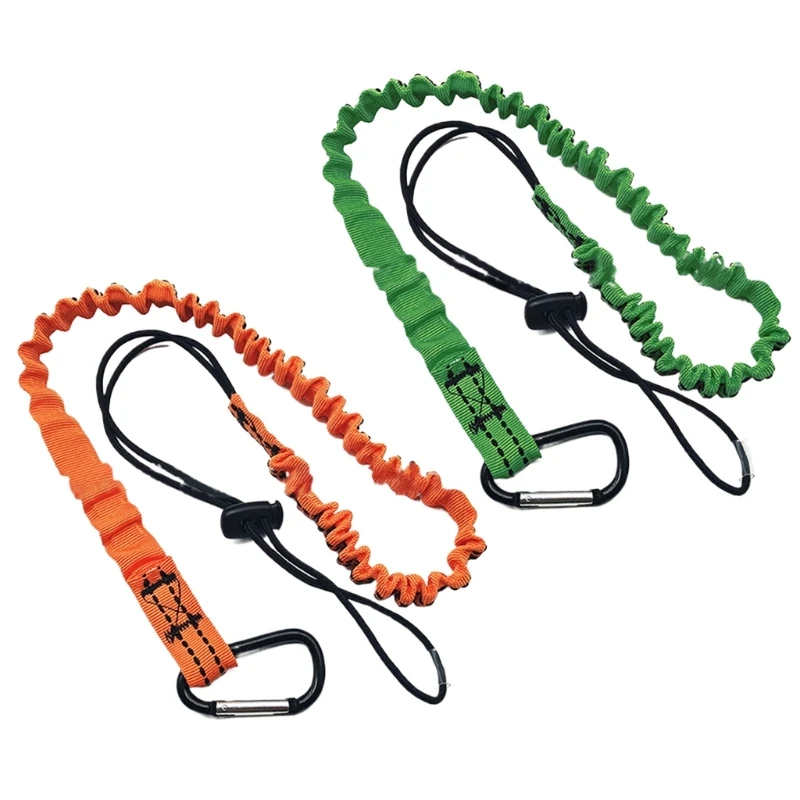 Portable Tool Lanyard with Screw Locking Carabiner Thicken Safety Rope Safety Bungee Tether Tool Lanyard Easy to Use