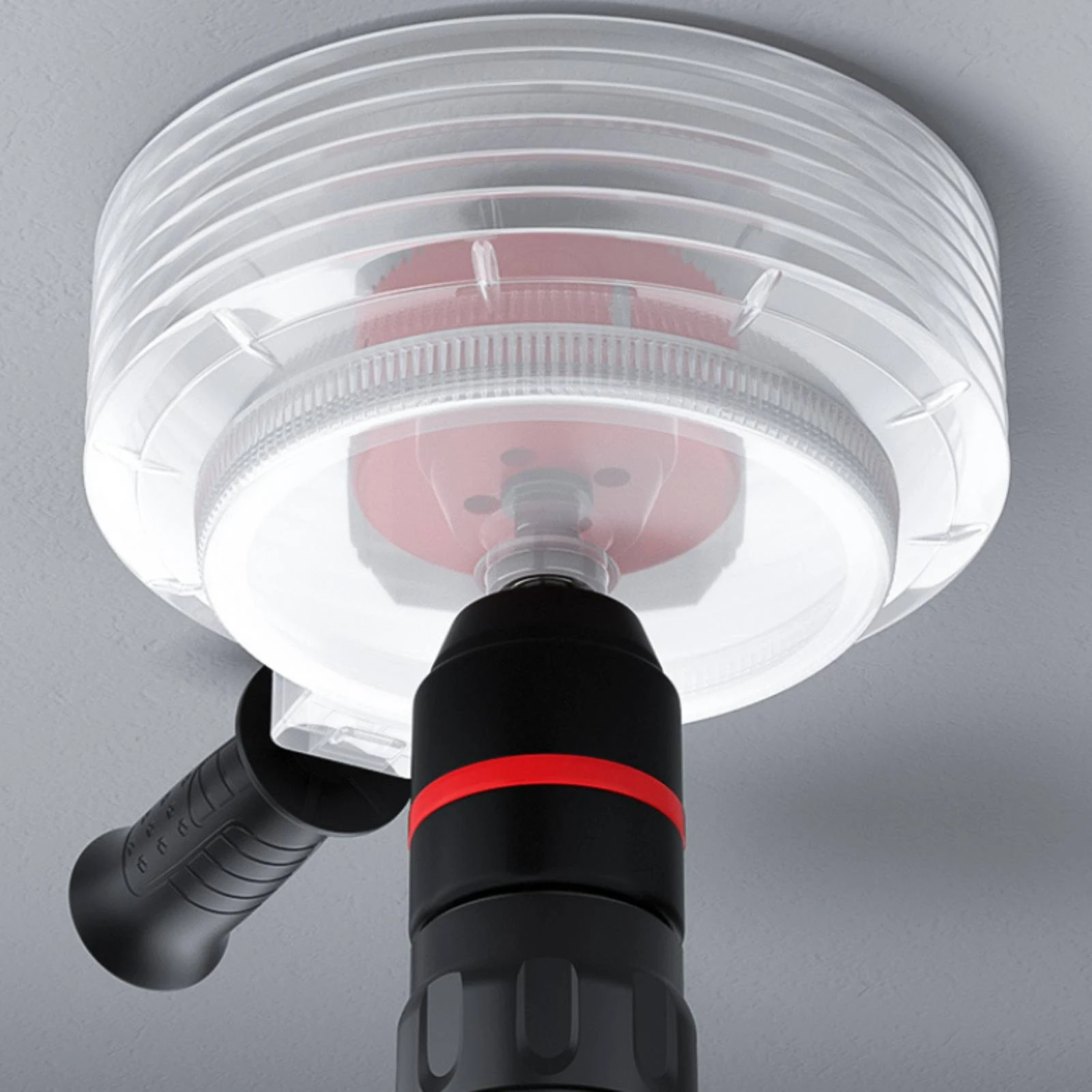 Dust Cover with Side Port Domed Hole Saw Dust Bowl Long-Lasting Cleaner for Electricians, Ceiling Drilling