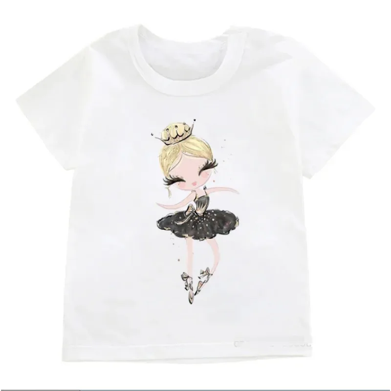 Camiseta con estampado divertido para amantes del Ballet, ropa para niños, camisa blanca Harajuku, ropa Kawaii, novedad de verano