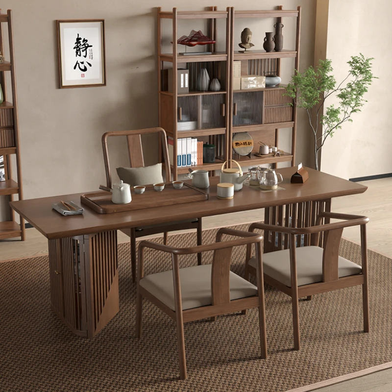 

Xk Solid Wood Tea Table and Chair Office Combination Zen Tea Making Table Large Board Coffee Table Tea Table Home