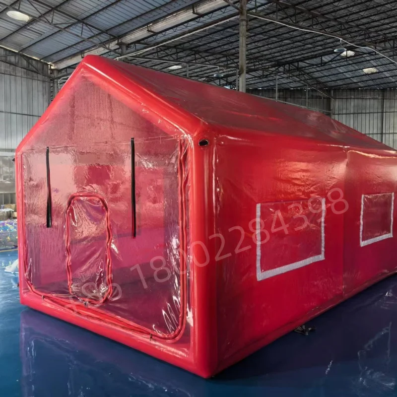 Casa de camping inflable hermética de primera calidad, tienda inflable portátil, tienda de aire inflable a prueba de lluvia con ventanas