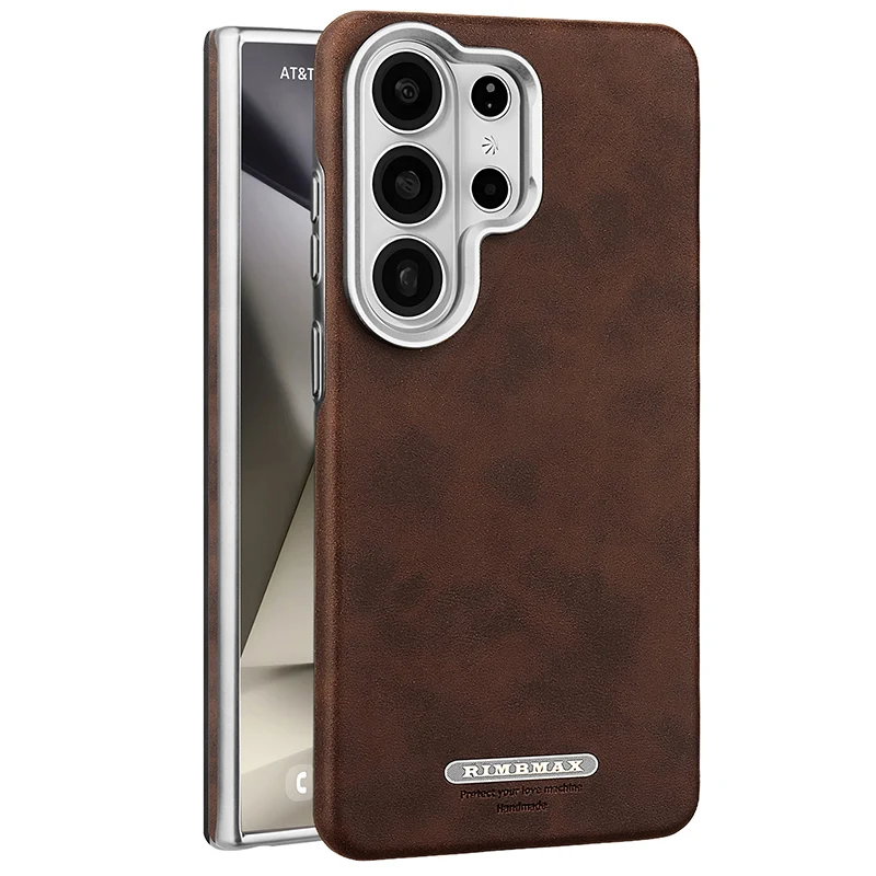 Luxury Premium Skin Friendly Magnetic Leather Case For Samsung Galaxy S26 Edge S25 Ultra S24+ Plus Vintage Cover High Quality