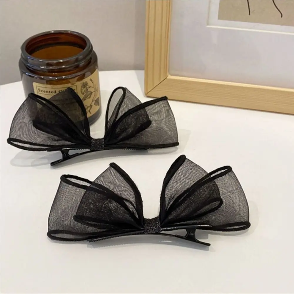 1PC New Sweet Bowknot Hair Clips Cute Mesh Bow Hairpin Headwear Headdress Bang Clip Girls Hair Styling Accessories