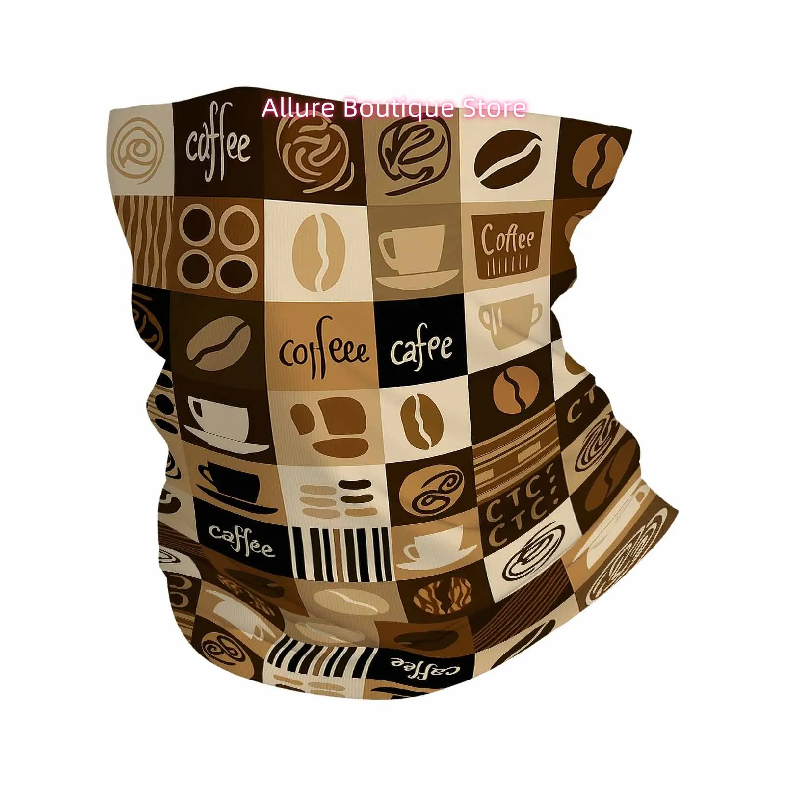Coffee, Beans, Mugs Novel Design Multi Functional Print Scarf Suitable Outdoor Men Women Unsix Mask Holiday Events Gifts Neck Ma