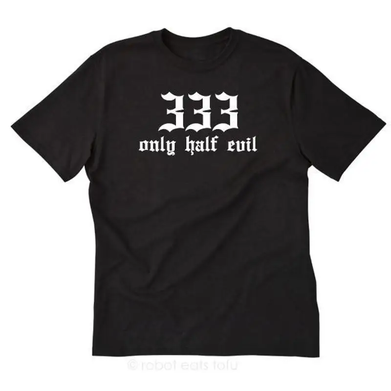 

Футболка 333 Only Half Evil: Забавная, Смешная, Жаркая, Ироничная — Дьявольский, Непослушный Байкер