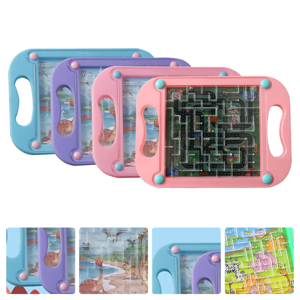 Labyrinthe de perles pour enfants, jeu de Puzzle en plastique de qualité supérieure, bord lisse, labyrinthe de perles mobile éducatif, casse-tête, jeu d'apprentissage pour tout-petits, 4 pièces