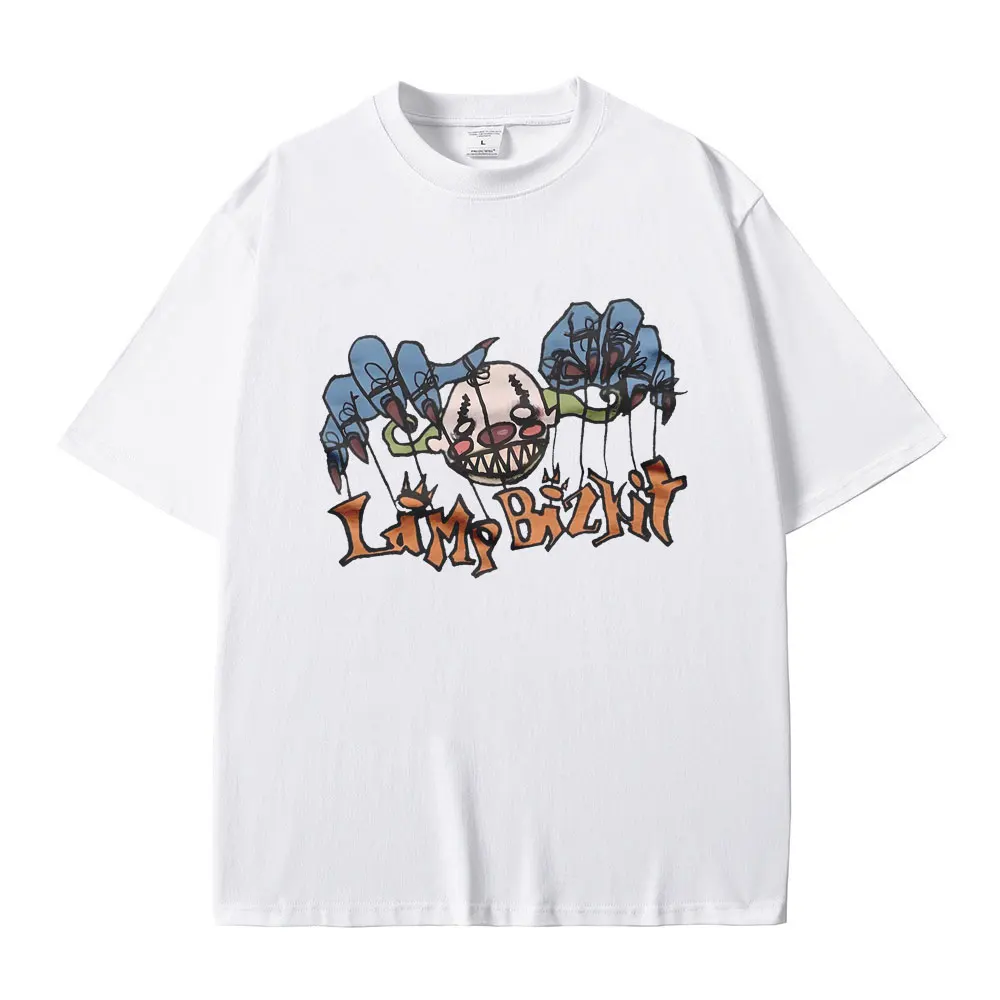 Limited Limp Bizkit Cool Cartoon Anime Style Printed T Shirt Men Women Vintage Rock Oversized T-shirt Male Hip Hop Rap T-shirts