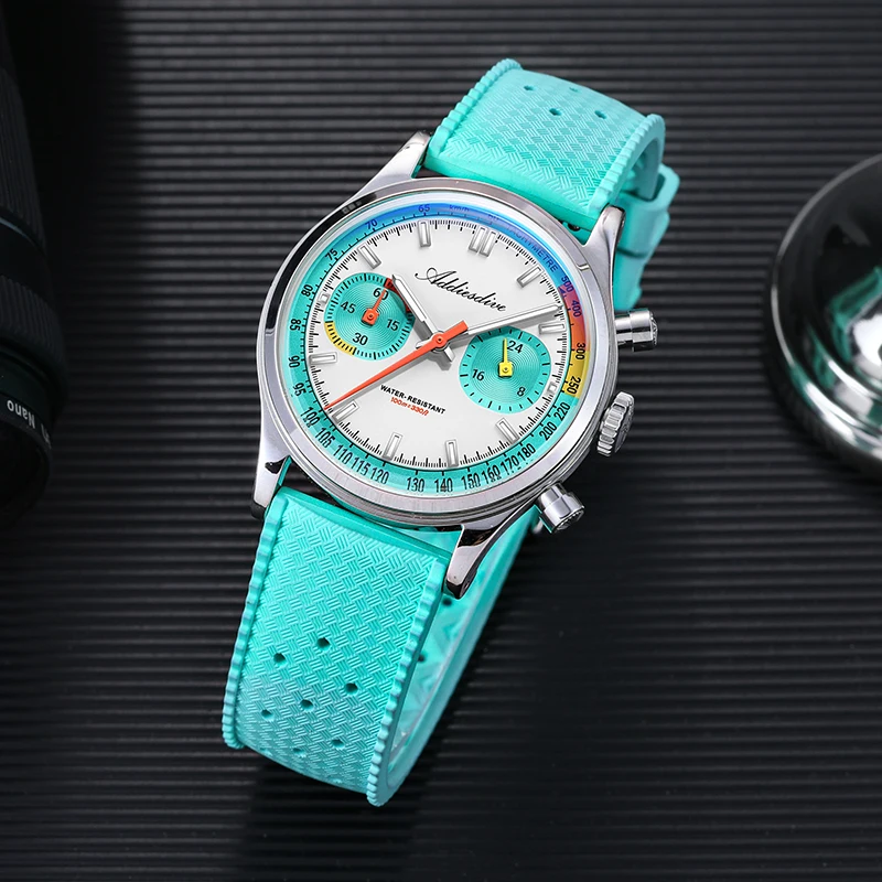 ADDIESDIVE Luxury Men Quartz Watch New 0S21 Movement Luminous 100m Waterproof Diving Wristwatch High Quality Chronograph Watch