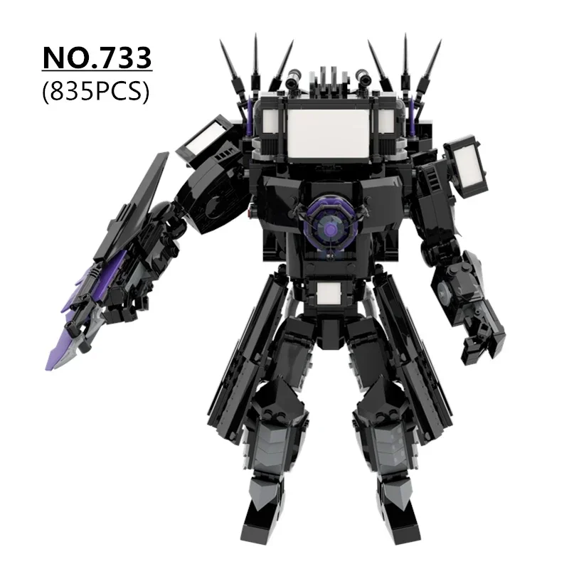 

835pcs/set Skibidi Toilet Giant Version Upgraded Titan TV Man Building Blocks DIY Assembled Bricks Toys For Boys Christmas Gifts