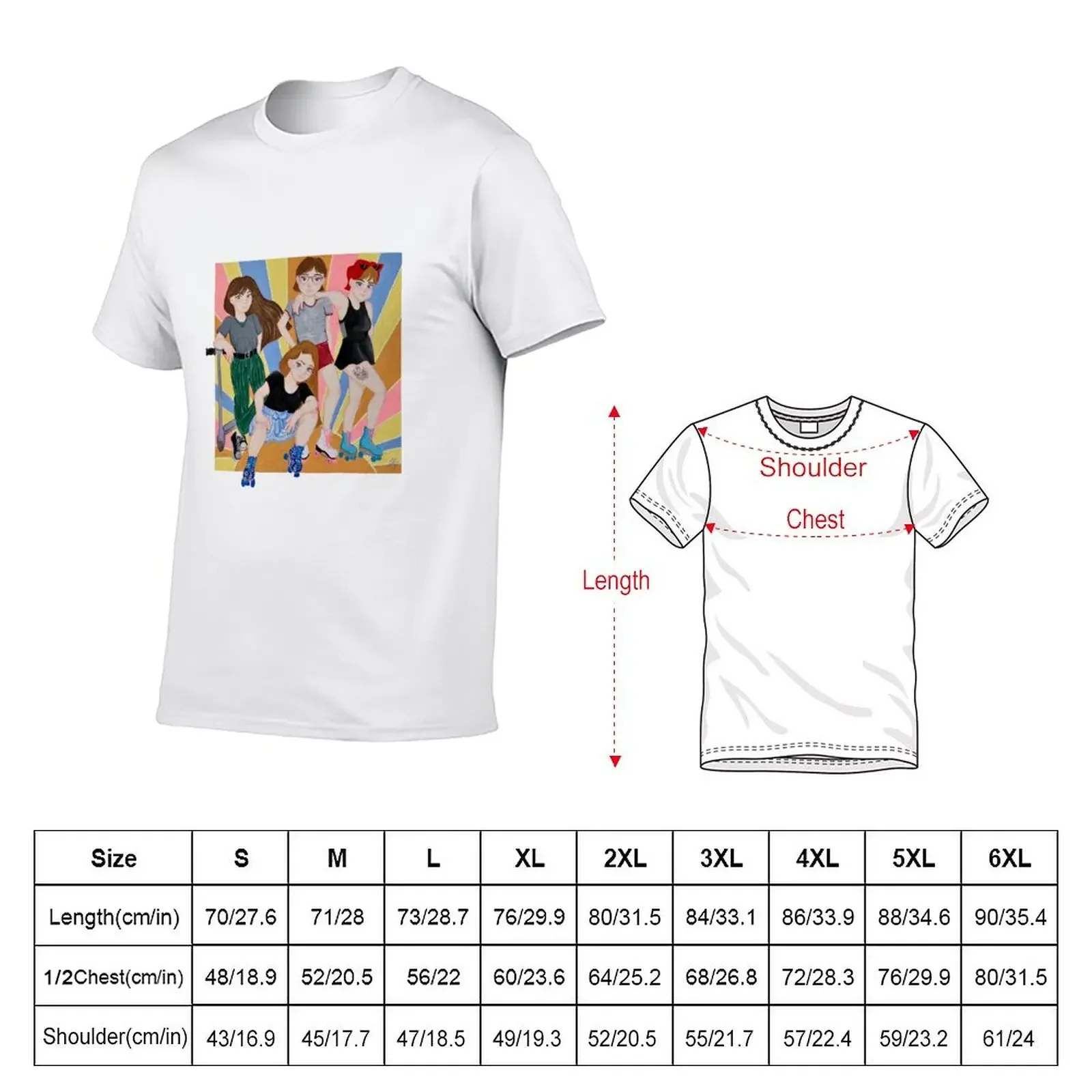 Skater Girls T-Shirt heavyweights tops oversized t shirts for men