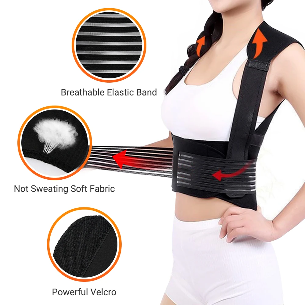 1Pc Adjustable Magnets Self Heating Back Support Waist Posture Corrector Adult Correction Belt Shoulder Lumbar Brace Spine Veste