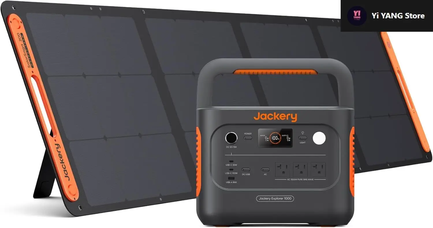 

Solar Generator 1000 v2 with 200W Solar Panel(2024 New),1070Wh Portable Power Station LiFePO4 Battery