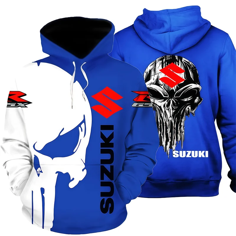 

Men's Suzuki High Quality Autumn and Winter Outdoor Motorcycle Rider Personalized 3D Printed Top Street Casual Sports Hooded Top