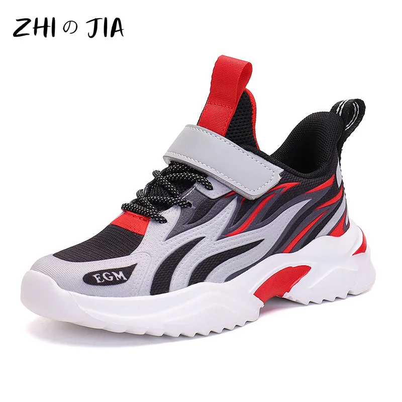 Spring New Children's Rotary Buckle Air Cushion Sneaker Student Fashion Trend Footwear Mesh Breathable Lightweight Running Shoes