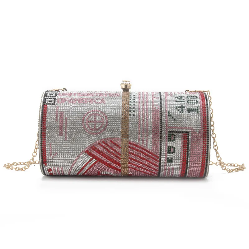 المرأة مرصع بالماس حقيبة العشاء الدولار مخلب مأدبة الماس طبل سلسلة حقيبة ساعي Torebka Damska Bolso De Fiesta Mujer #1