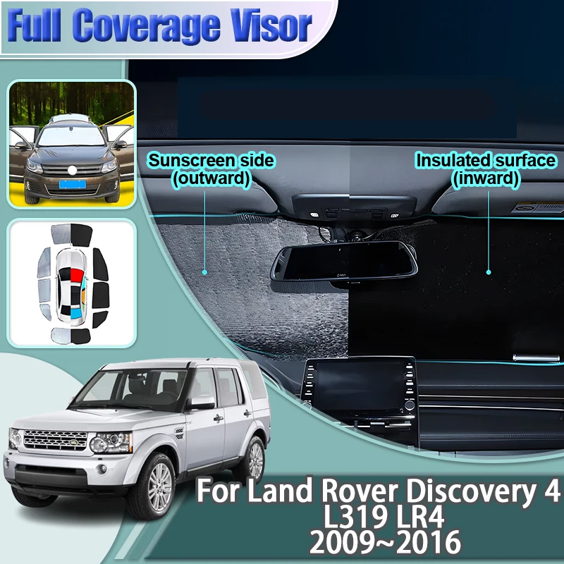

Аксессуары для Land Rover Discovery 4, LR4 L319 2009 ~ 2016, автомобильные солнцезащитные козырьки с полным покрытием, лобовое стекло, солнцезащитные козырьки, аксессуары