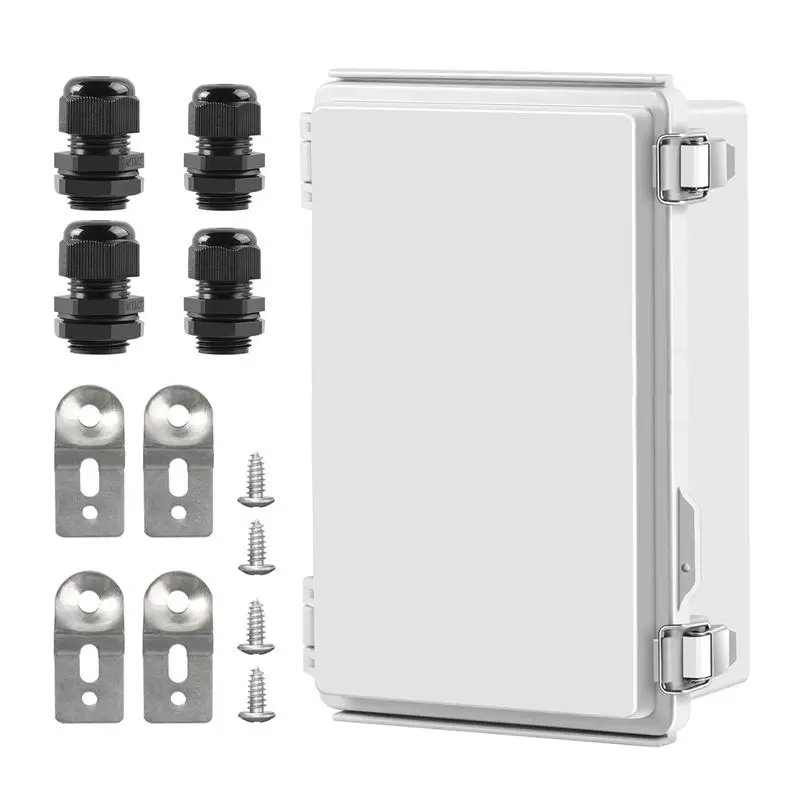 A21Q -Waterproof Outdoor Project ABS Junction Box IP67 Weatherproof Dustproof Enclosure With Hinged Cover, Mounting Plate