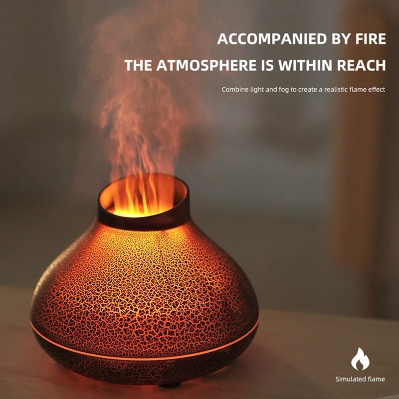 Flame Diffuser 130Ml Bonfire Diffuser Colorful Flame Humidifier Small Essential Oil Diffuser For Room Office