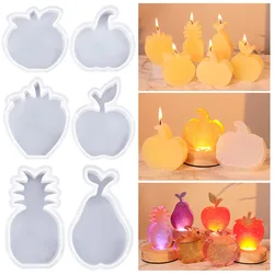 Fruit Shape Candle Molds Apple Pear Strawberry Shaped Silicone Mold Resin Plaster Candle Soap Molds Wax Making Home Decoration