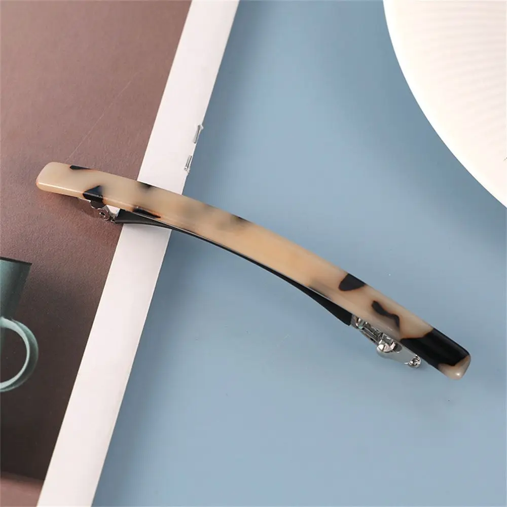 Women Fashion Leopard Acetate Geometric Hair Clips Vintage Hairpins Long Barrettes Hairgrips Hair Accessories Gifts
