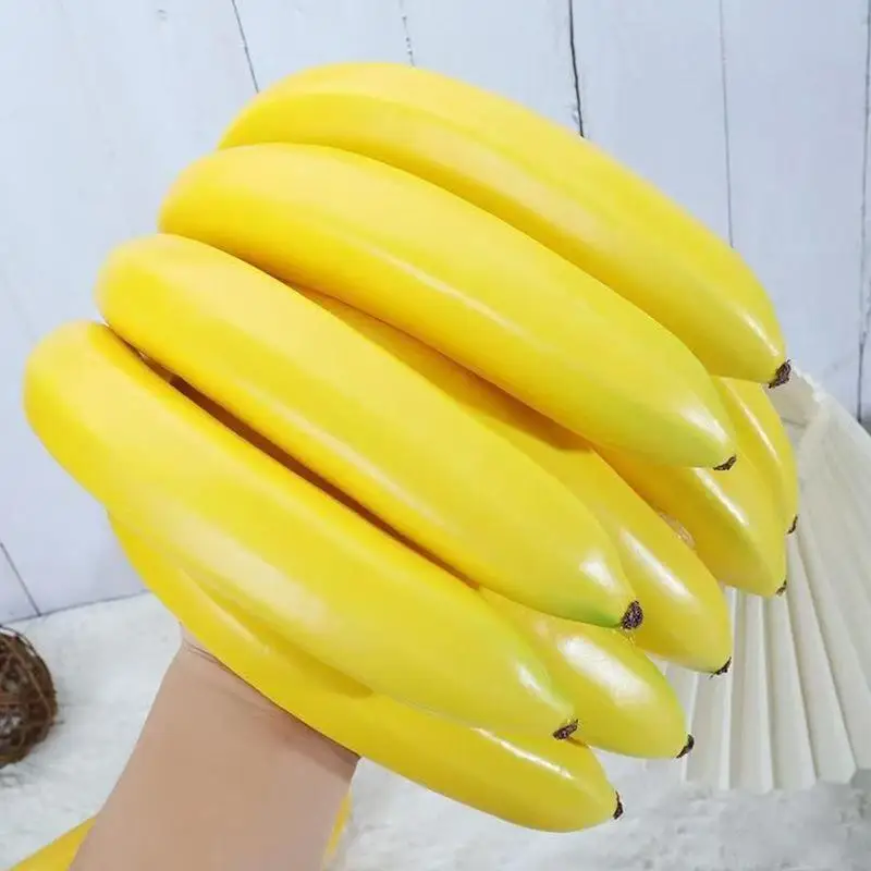 Artificial Banana Decorative Plastic Fake Fruit Realistic Display Simulated Banana For Wedding Christmas Decor