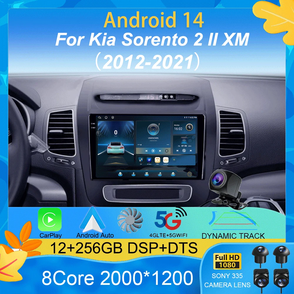 

Car Radio Android 15 Carplay Auto Multimedia Player For Kia Sorento 2 II XM 2012 - 2021 DSP Autoradio GPS Stereo 2din Head Unit