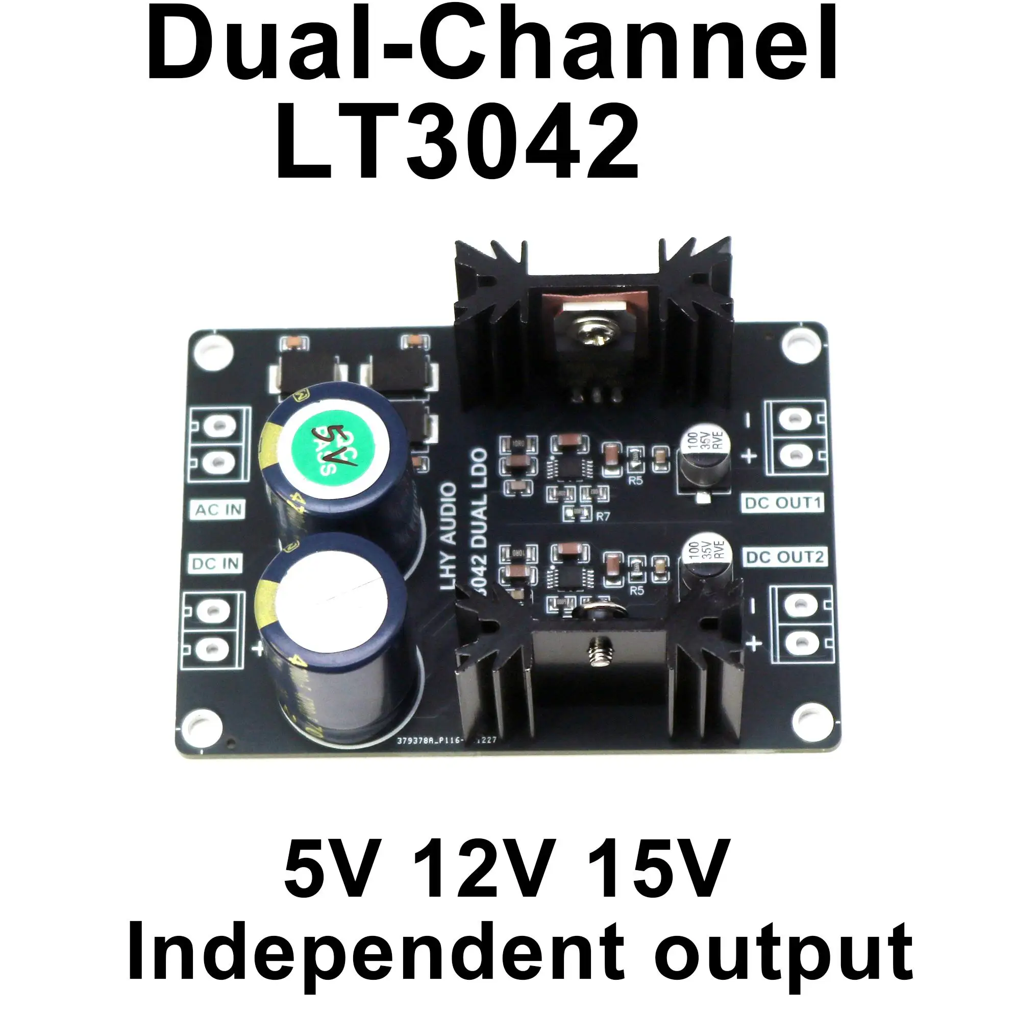 Dual LT3042 Low Noise High Precision Linear Regulator 5V 12V 15V DC Power Supply For Hi-Fi DAC Audio Decoder RF Power Amplifier