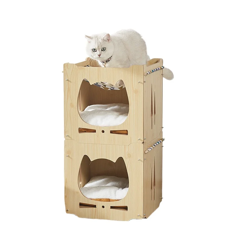 

Modern indoor wooden pet furniture house handmade carrier cat bed cage