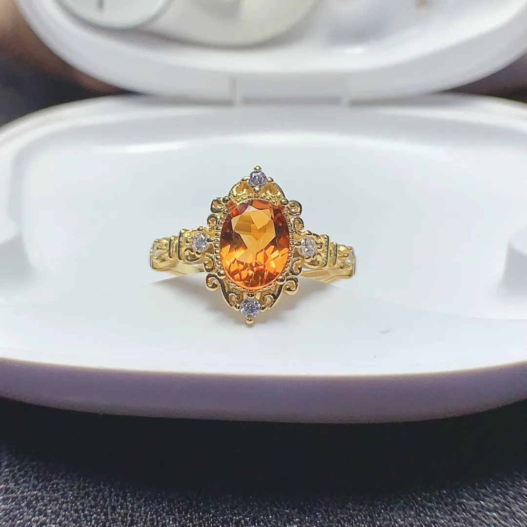 

Роскошное элегантное кольцо из стерлингового серебра S925 с натуральным кристаллом, создающее модный подарок для изысканных женщин