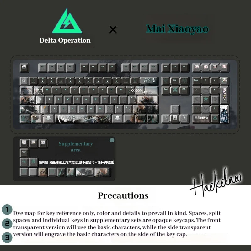 Delta Action Game Theme Keycap 122 Key Mai Xiaowen Character Keycap Pbt Engraved Animation Anime Mechanical Keyboard Keycap