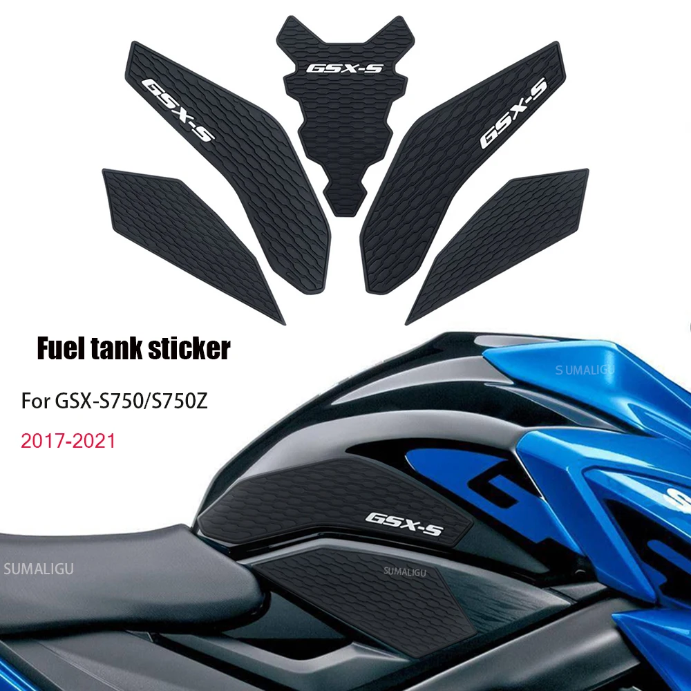 For Suzuki GSX-S750 GSX S750 Z 2017-2021 Motorcycle Non-slip Side Fuel Tank Stickers Waterproof Pad Rubber Sticker Tank Pad