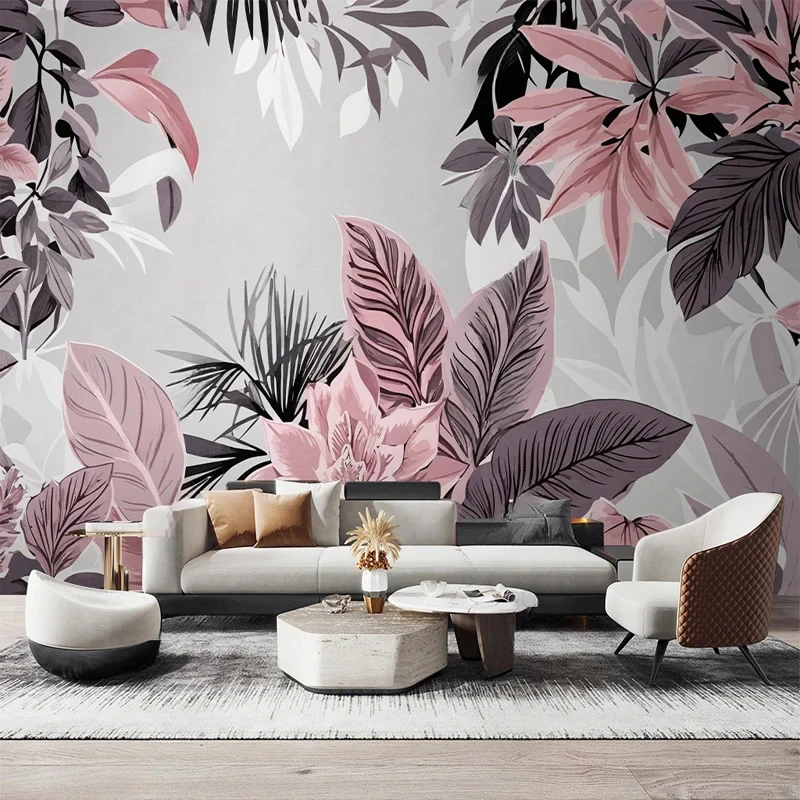 Custom Size Mural 3D wallpaper American Pastoral Plants Flowers Leaves Photo Painting Retro Flower Living Room Bedroom wallpaper