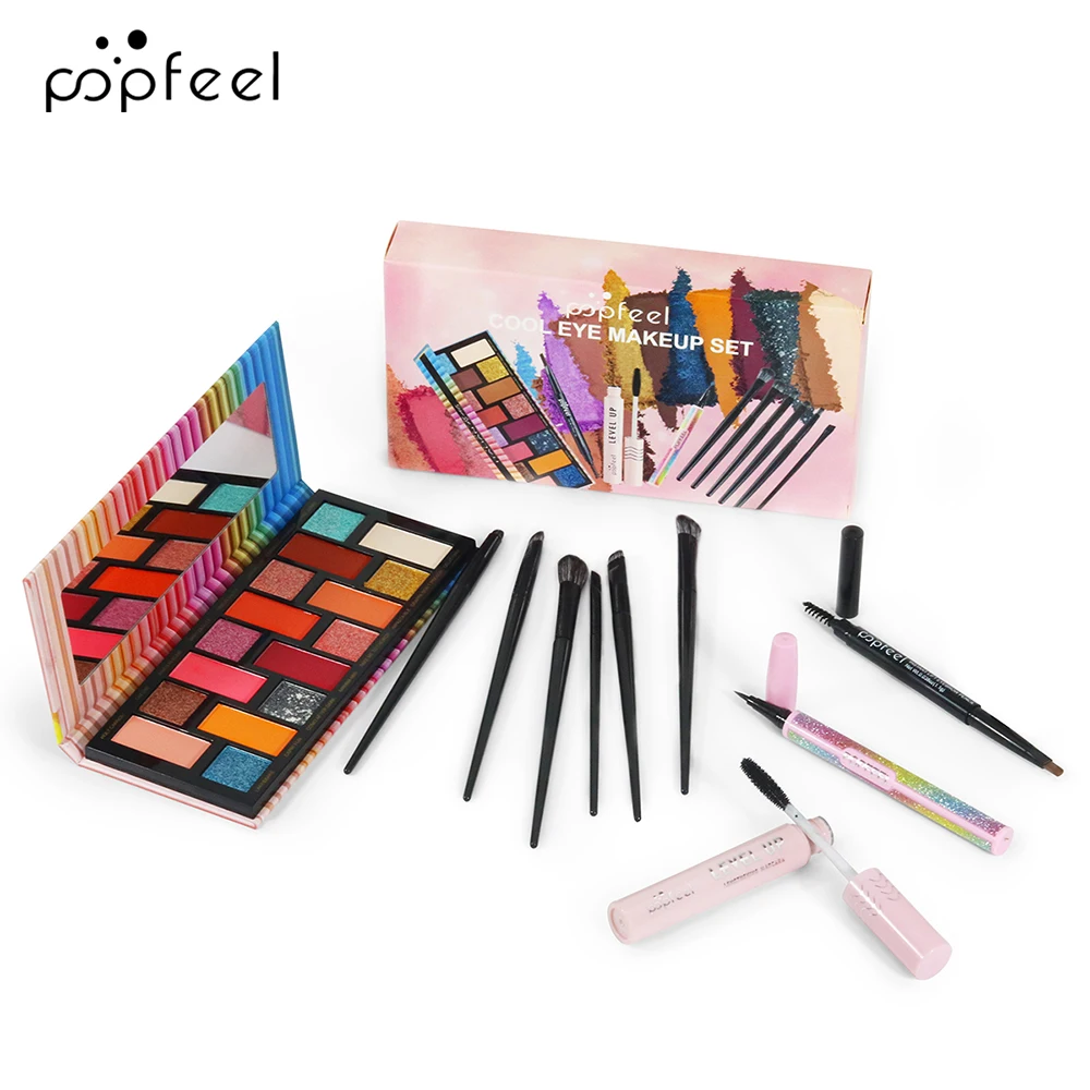 All-in-One Holiday Gift Makeup Set Cosmetic Essential Starter Bundle Include Eyeshadow Palette Lipstick Concealer Blush Mascara