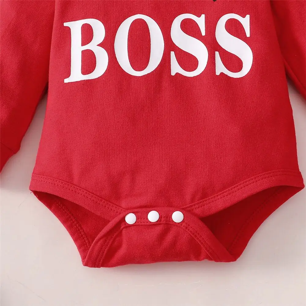 2024 Spring Autumn Infant Toddler Letters Print Hooded Solid Color Two-piece Suit 0-24M Baby Boys Bodysuits+Long Pants Set