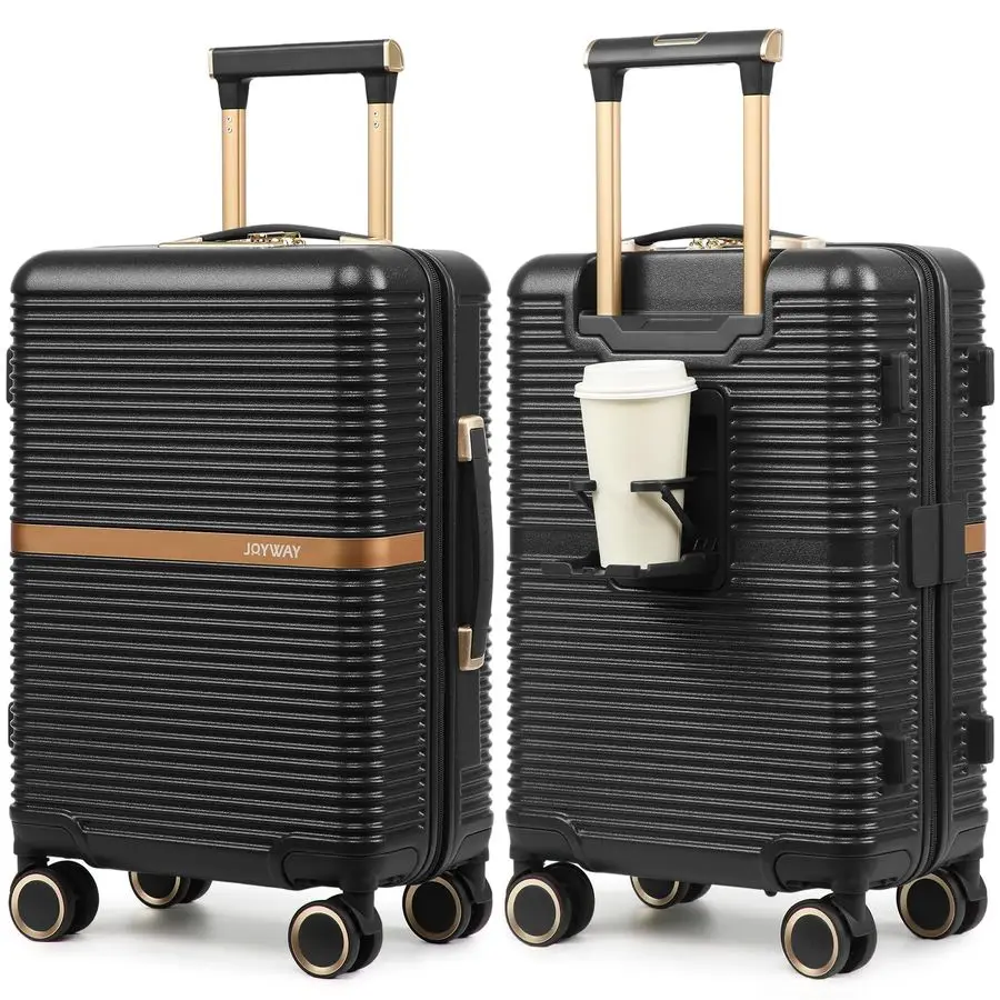 

CarryOn Luggage 20 Inch with Spinner Wheels, TSA Lock, Durable ABS Hardshell Suitcase for Business amp Travel Black, 20 Inch