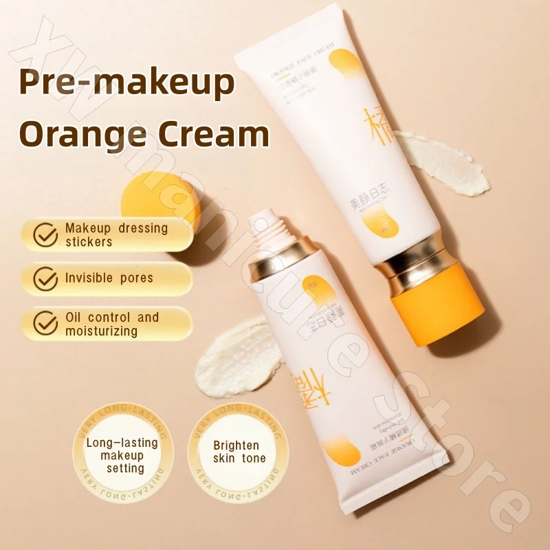 Beauty Log Orange Cream Makeup Pre-cream Base Isolation Moisturizing Oil Control Invisible Pores Lasting and Suitable 50g