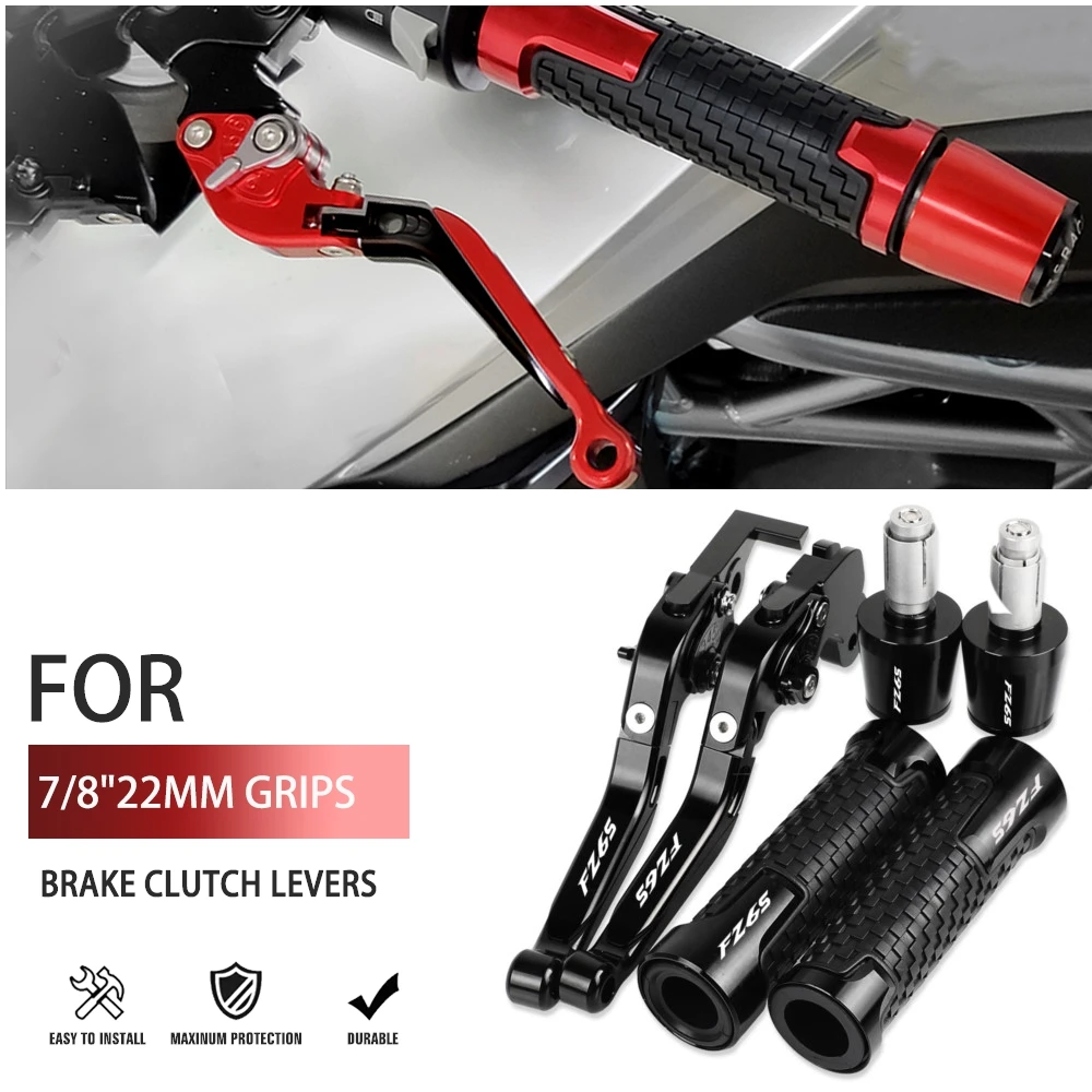 

FZ6S Motorcycle Accessories Folding Extendable Brake Clutch Levers Handbar End Grips For YAMAHA FZ6S 2004-2010 2009 2008 2007