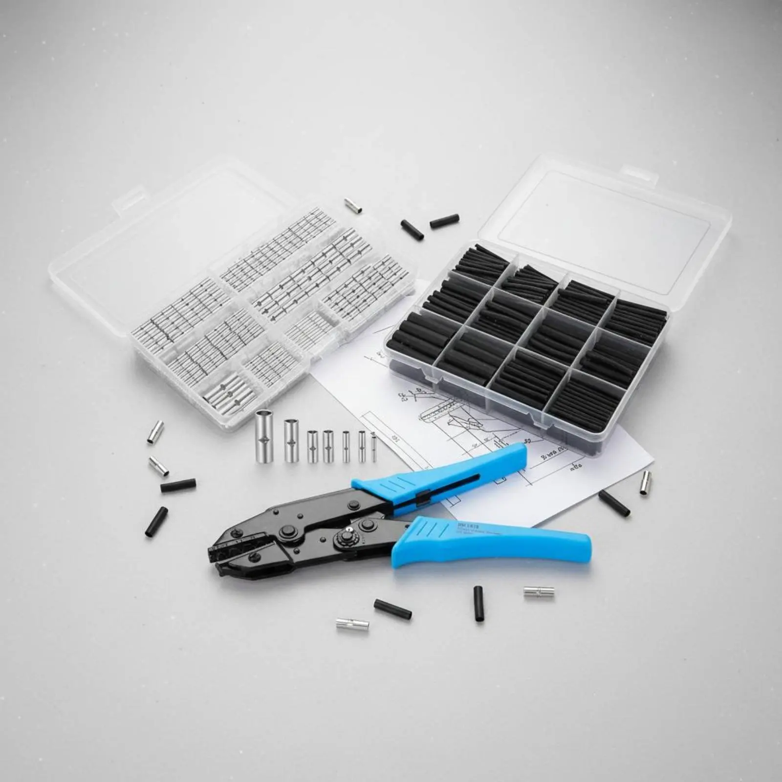 Non-Insulated Butt Connector Set Tinned Copper Butt Splice Connector Electrical Hardware Adhesive Lined Corrosion Resistant