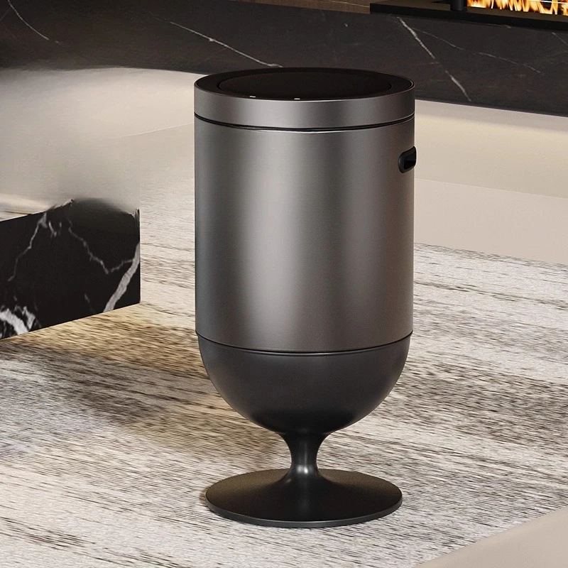 Living room tall wine glass intelligent sensor trash can household
