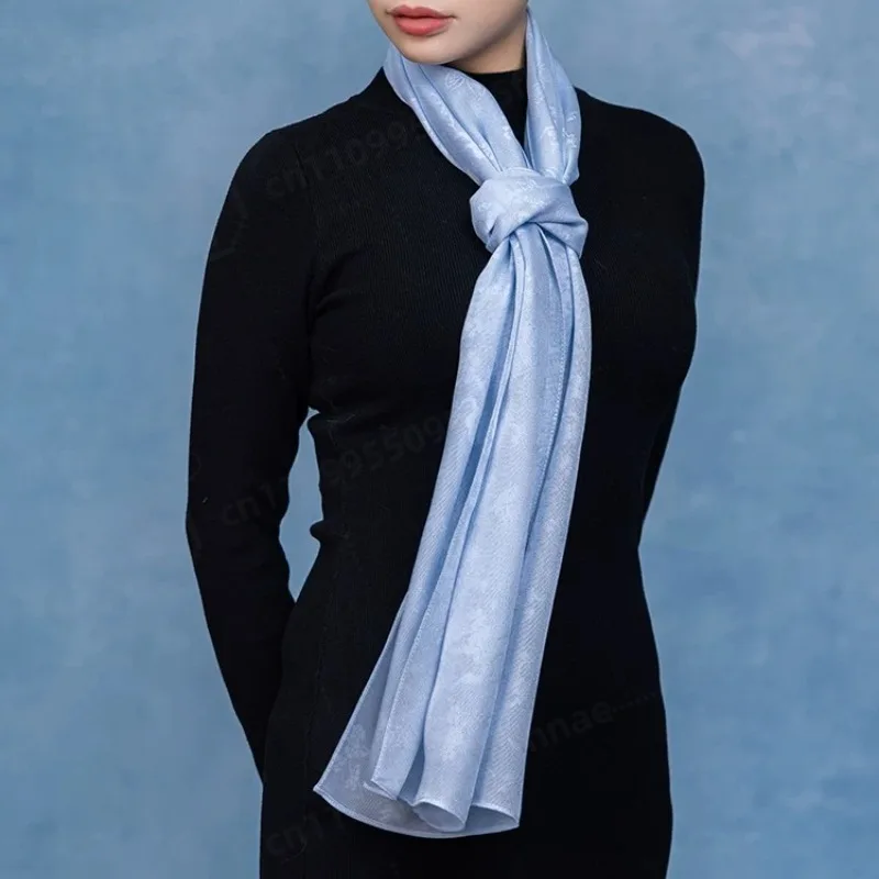 Silk Luo Shawl Long Scarf Butterfly Pattern Real Silk Scarf Elegant Chinese Style Wrap with Gift Box Souvenir Gift Preferred