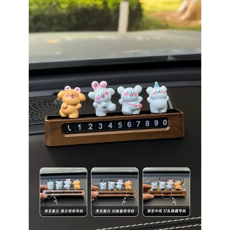 2025 Creative Move Car Phone Plate Double Number Temporary Parking License Plate Advanced Feeling Parts For Female Internet