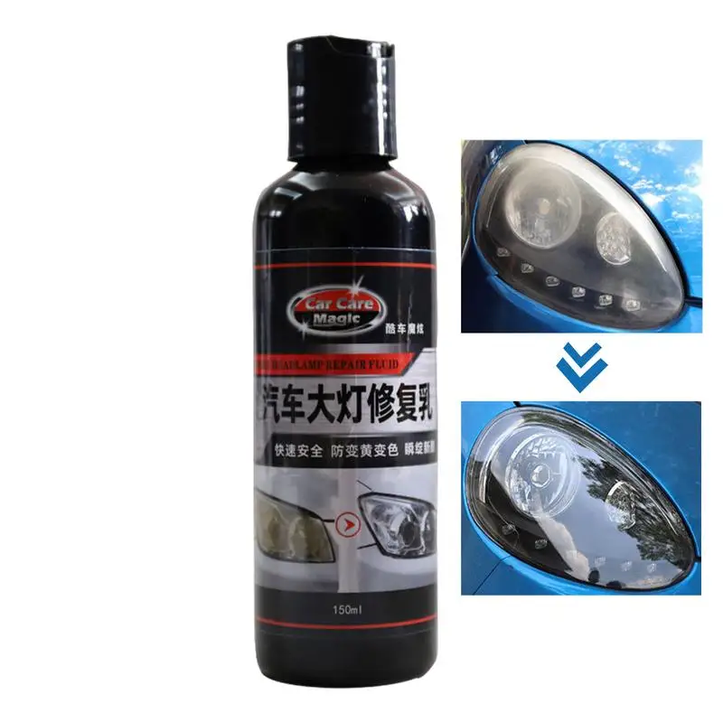 

Headlight Coating Fluid 150ml Car Headlight Polishing Renovation Liquid Scratch Repair Polish With Sponge Protective Headlight