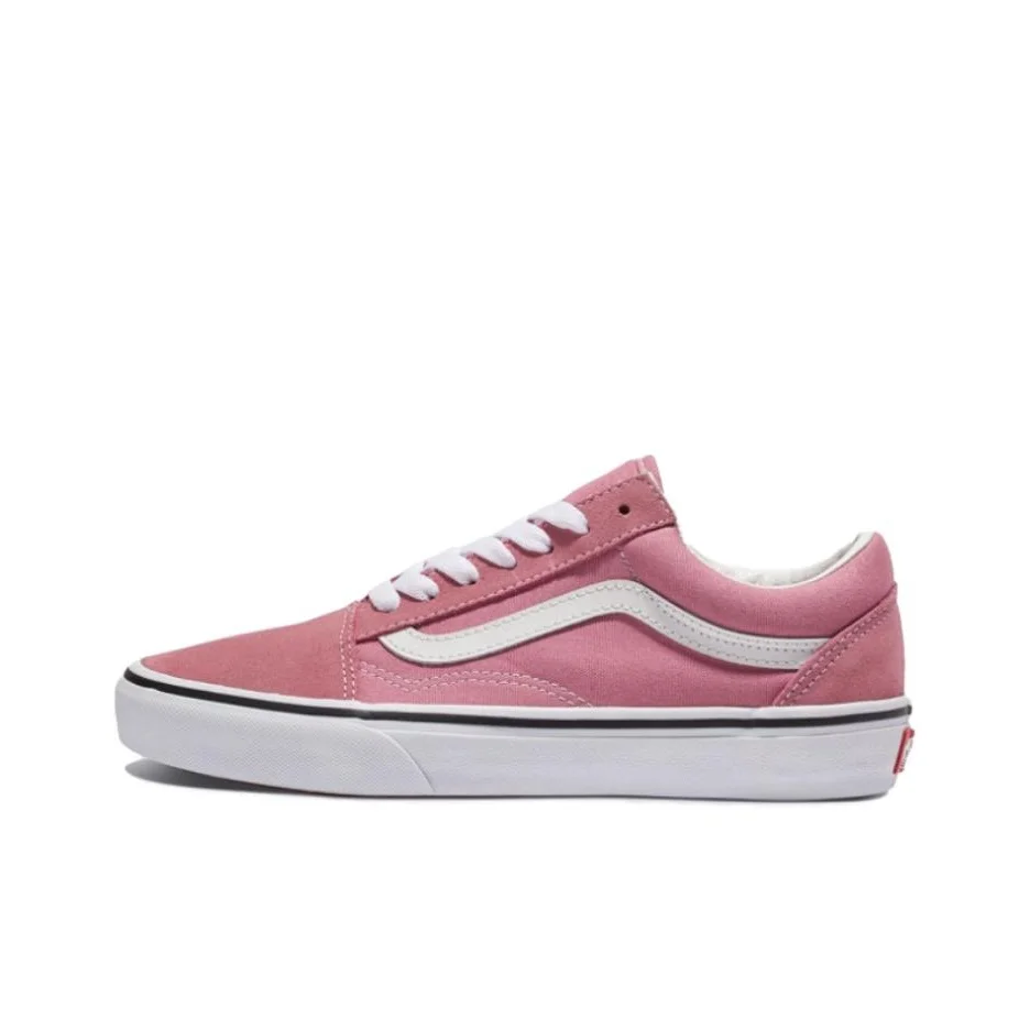 POIZON Vans Old Skool Sapatos de skate de cano baixo resistentes à abrasão unissex rosa
