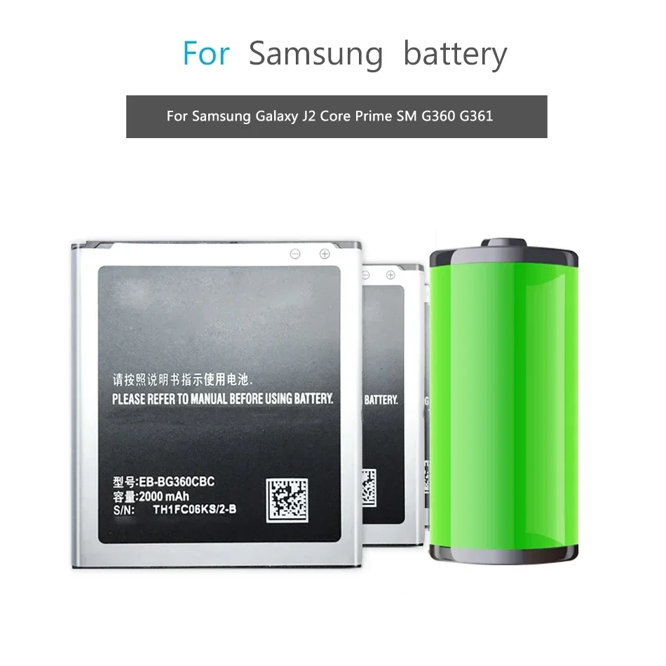 2000mAh EB-BG360CBC Battery for Samsung Galaxy Core Prime G360 G361F G361H G360H/F LTE SM-G3606 G3 Bateria + Tracking Number