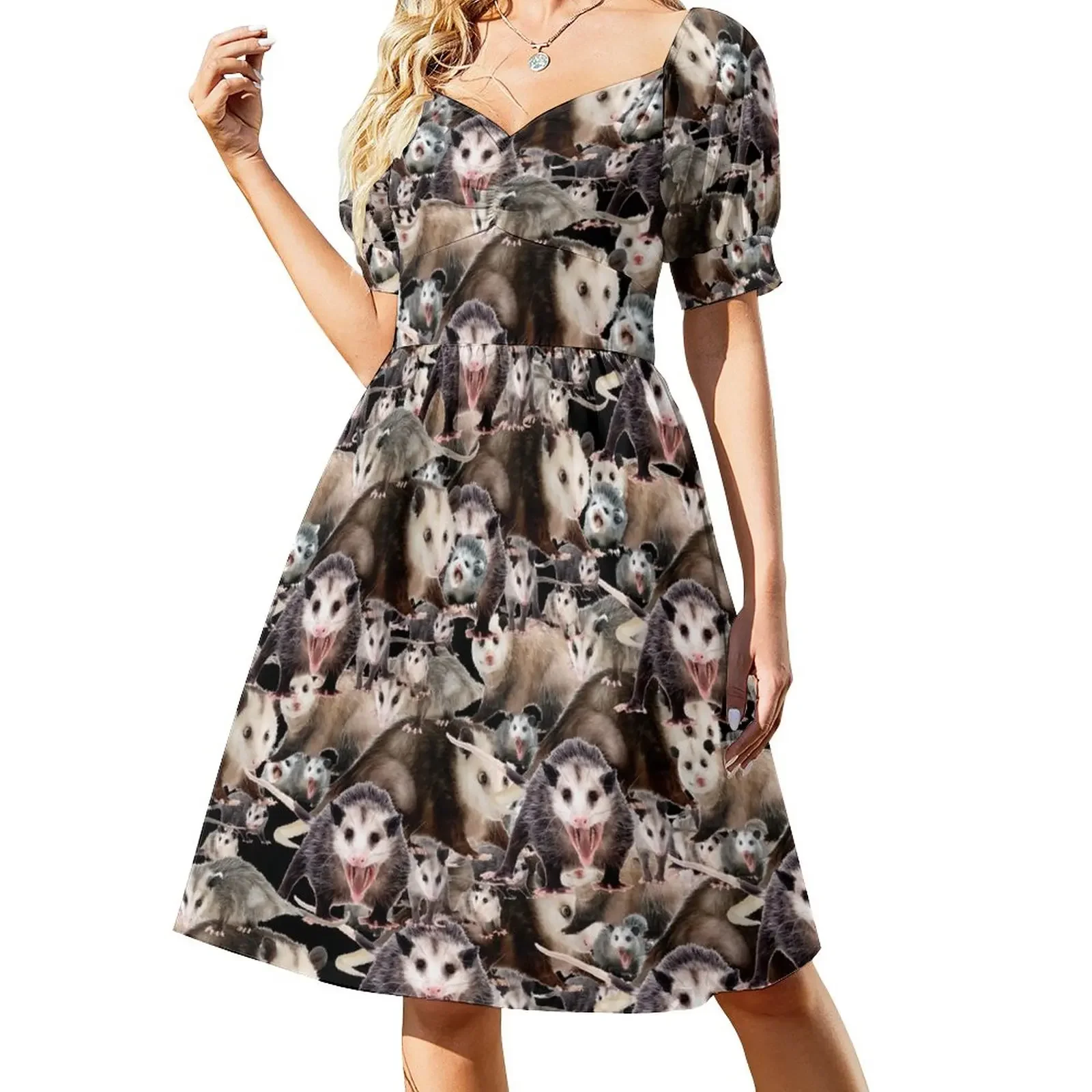 

Opossums! Short-Sleeved Dress summer women's dress 2025 Dresses for wedding party