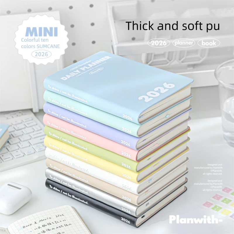 Planwith 2026 جيب صغير A6 مخطط غطاء ناعم دفتر اليومية جدول جدول الأعمال التقويم أسبوع شهر خطة السنة المنظم #2