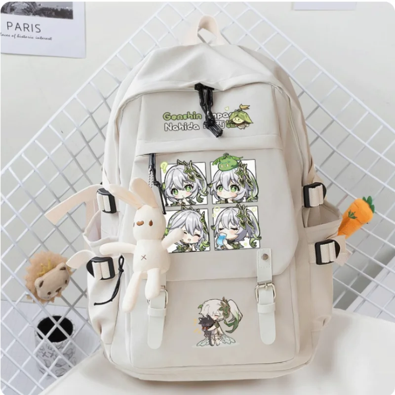 

Anime Genshin Impact Nahida Cartoon Bag Women Man Fashion Leisure Belt Teenagers Student Backpack Handbag B093