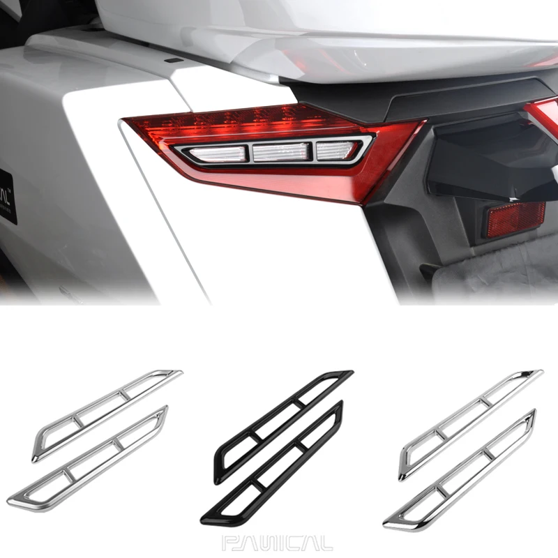 Panical Chrome Taillight Rear Tail Lamp Trim Accents Turn Signal Protection Cover Mirror For Honda Gold Wing GL1800 F6B 2018+