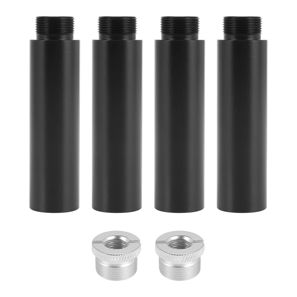 4Pcs Mic Stand Extension Tube, 5/8Inch Female to 5/8Inch Male Microphone Extension Rod for Desk Stands & Arm